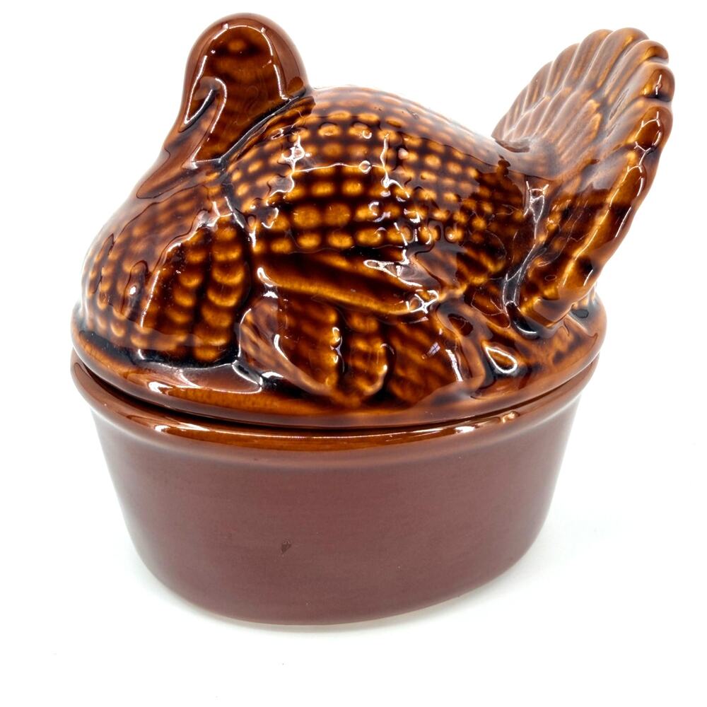 World Market Turkey on Nest Ceramic 5" covered dish cottagecore farmhouse viral
